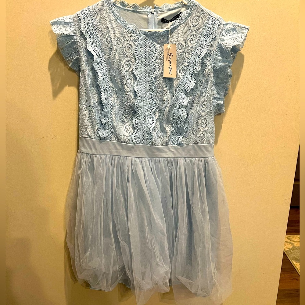Baby blue plus size dress